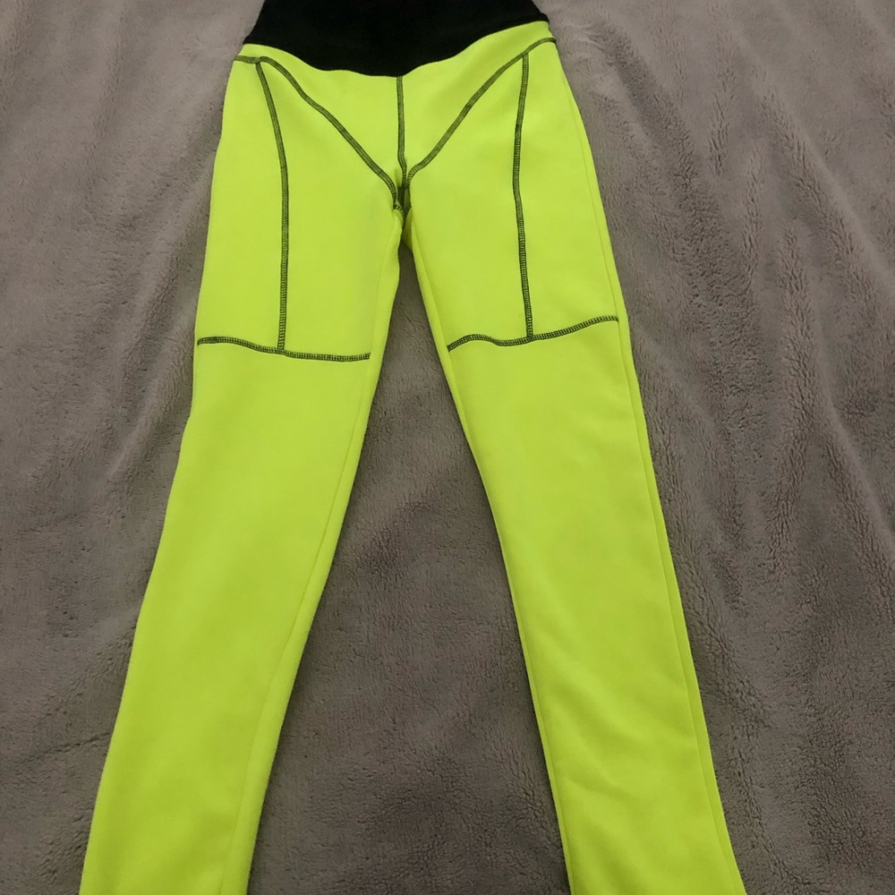 Neon yellow leggings